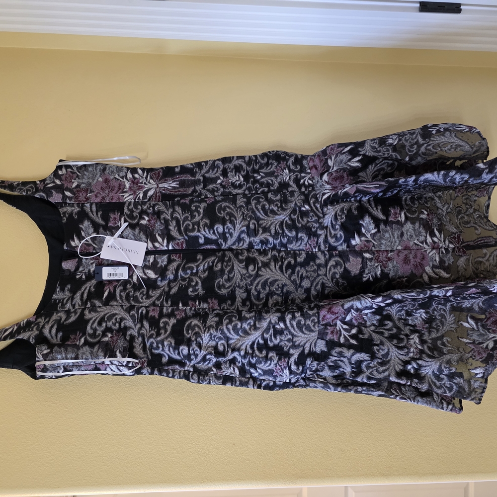 Elegant Black and Purple Midi Dress